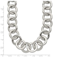 Chisel Stainless Steel Polished Circle Link Necklace, 17" view 5
