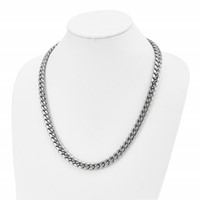 Chisel Stainless Steel Polished Curb Chain Necklace, 24" view 3