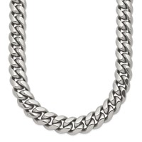 Chisel Stainless Steel Polished Curb Chain Necklace, 24" view 1