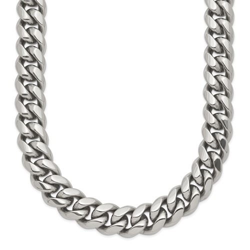 Chisel Stainless Steel Polished Curb Chain Necklace, 24"