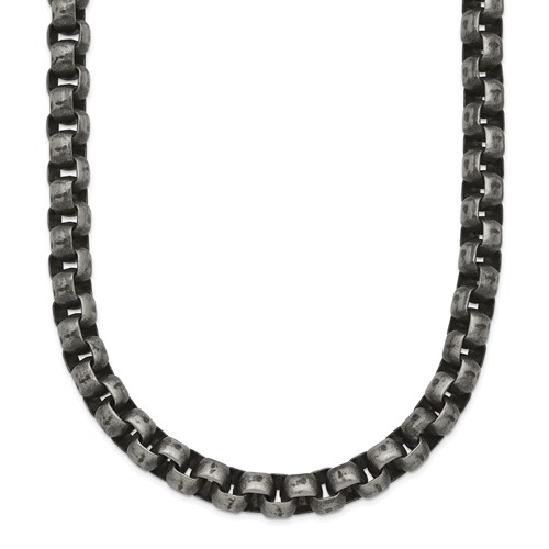 Chisel Stainless Steel Antiqued Box Chain, 24"
