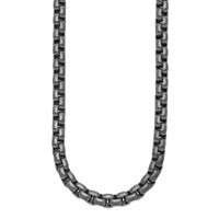 Chisel Stainless Steel Polished Gun Metal IP-plated Box Chain, 24" view 2