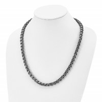Chisel Stainless Steel Polished Gun Metal IP-plated Box Chain, 24" view 3