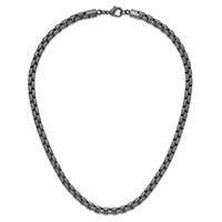 Chisel Stainless Steel Polished Gun Metal IP-plated Box Chain, 24" view 4
