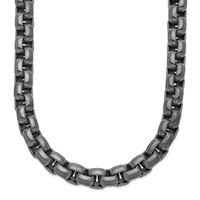 Chisel Stainless Steel Polished Gun Metal IP-plated Box Chain, 24" view 1