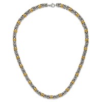 Chisel Stainless Steel Polished Yellow IP-plated Byzantine Necklace, 24" view 5
