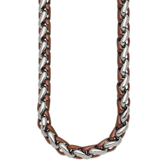 Chisel Stainless Steel Polished Brown IP-plated 24 inch Necklace