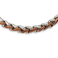 Chisel Stainless Steel Polished Brown IP-plated Necklace, 24" view 4