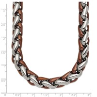 Chisel Stainless Steel Polished Brown IP-plated Necklace, 24" view 3