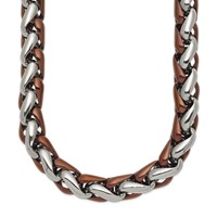 Chisel Stainless Steel Polished Brown IP-plated Necklace, 24" view 1