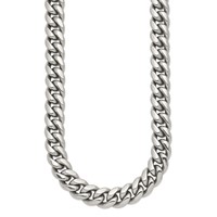 Chisel Stainless Steel Polished Curb Chain Necklace, 24" view 2