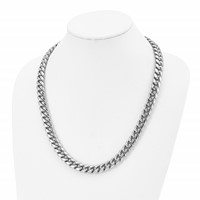 Chisel Stainless Steel Polished Curb Chain Necklace, 24" view 3