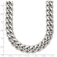 Chisel Stainless Steel Polished Curb Chain Necklace, 24" view 5