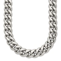 Chisel Stainless Steel Polished Curb Chain Necklace, 24" view 1