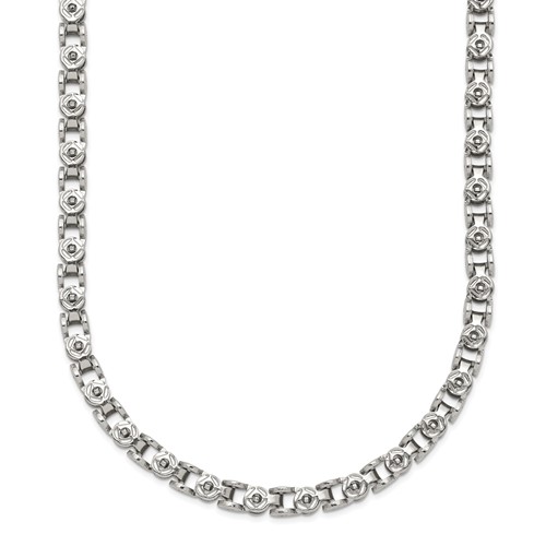 Chisel Stainless Steel Polished Fancy Circle Link Chain, 18"
