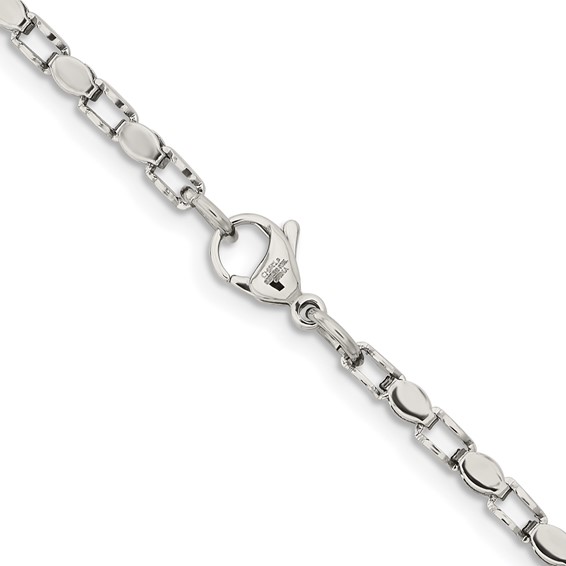 Stainless Steel Polished Fancy Link 22in Chain
