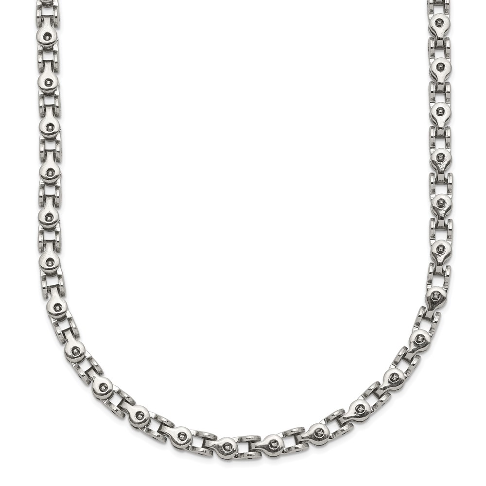 Chisel Stainless Steel Polished Fancy Link Chain, 18"