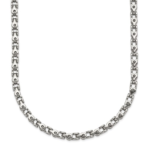 Chisel Stainless Steel Polished Fancy Link Chain, 18"