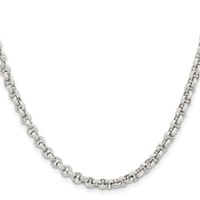 Chisel Stainless Steel Polished and Textured Fancy Rolo Chain, 18" view 2