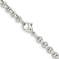 Chisel Stainless Steel Polished and Textured Fancy Rolo Chain, 18" view 3