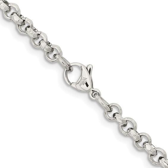 Chisel Stainless Steel Textured Rolo Chain