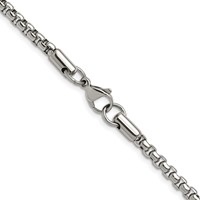 Chisel Stainless Steel Polished 3.9mm Rounded Box Chain, 18" view 3