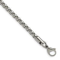 Chisel Stainless Steel Polished 3.9mm Rounded Box Chain, 18" view 1