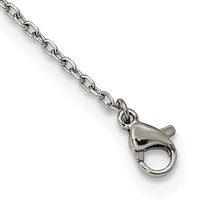 Stainless Steel Polished Necklace with Preciosa Crystal V Shape with Ext, 1.25" view 2
