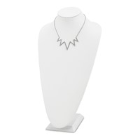 Stainless Steel Polished Necklace with Preciosa Crystal V Shape with Ext, 1.25" view 4