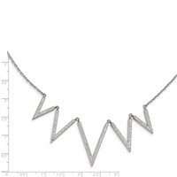 Stainless Steel Polished Necklace with Preciosa Crystal V Shape with Ext, 1.25" view 3
