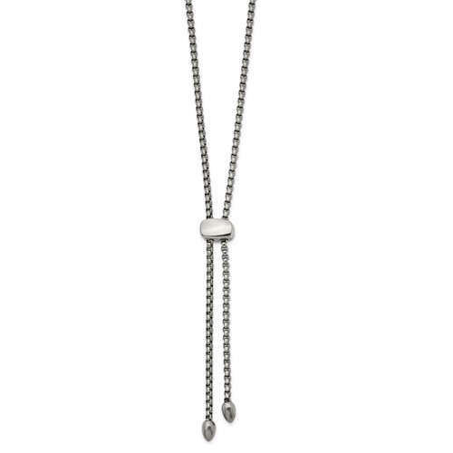 Chisel Stainless Steel Polished Adjustable Up to Box Chain Necklace, 20.5"
