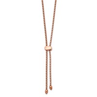 Chisel Stainless Steel Polished Rose IP-plated Adjustable Up to Box Chain Necklace, 20.5" view 1