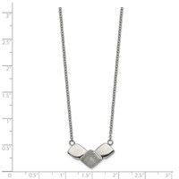 Chisel Stainless Steel Polished Laser Cut Squares on a Cable Chain Necklace with a 2.5 Inch Extension, 15" view 2