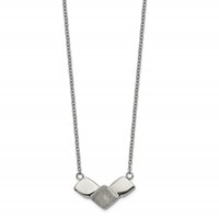 Chisel Stainless Steel Polished Laser Cut Squares on a Cable Chain Necklace with a 2.5 Inch Extension, 15" view 1