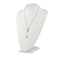Chisel Stainless Steel Polished Cross Infinity Adjustable Up to Slipon Cable Chain Necklace - 25in view 2