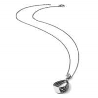 Stainless Steel Polished Teardrop Black Preciosa Crystal Necklace, 22" view 4
