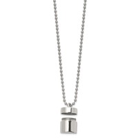 Chisel Stainless Steel Polished Capsule That Opens on a Ball Chain Necklace, 22" view 3
