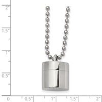 Chisel Stainless Steel Polished Capsule That Opens on a Ball Chain Necklace, 22" view 2