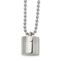 Chisel Stainless Steel Polished Capsule That Opens on a Ball Chain Necklace, 22" view 1