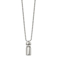 Chisel Stainless Steel Polished Capsule That Opens on a Ball Chain Necklace, 22" view 3