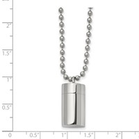 Chisel Stainless Steel Polished Capsule That Opens on a Ball Chain Necklace, 22" view 2