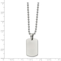 Chisel Stainless Steel Brushed and Polished Reversible Dog Tag on a Ball Chain Necklace, 22" view 3