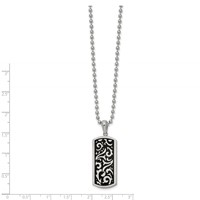 Chisel Stainless Steel Polished Enameled Swirl Design Dog Tag on a Ball Chain Necklace, 22" view 2