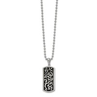 Chisel Stainless Steel Polished Enameled Swirl Design Dog Tag on a Ball Chain Necklace, 22" view 1