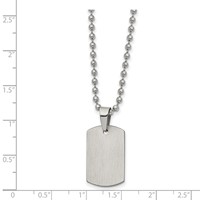 Chisel Stainless Steel Brushed and Polished Reversible Dog Tag on a Ball Chain Necklace, 22" view 3