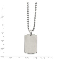 Chisel Stainless Steel Brushed and Polished Reversible Dog Tag on a Ball Chain Necklace, 22" view 3