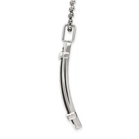 Stainless Steel Polished Curved Solid Black Carbon Fiber Inlay Neckla, 22" view 2