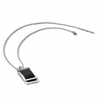 Stainless Steel Polished Curved Solid Black Carbon Fiber Inlay Neckla, 22" view 4