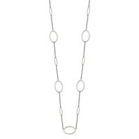 Chisel Stainless Steel Polished Fancy Oval Link Necklace, 38" view 2