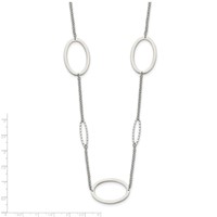 Chisel Stainless Steel Polished Fancy Oval Link Necklace, 38" view 4